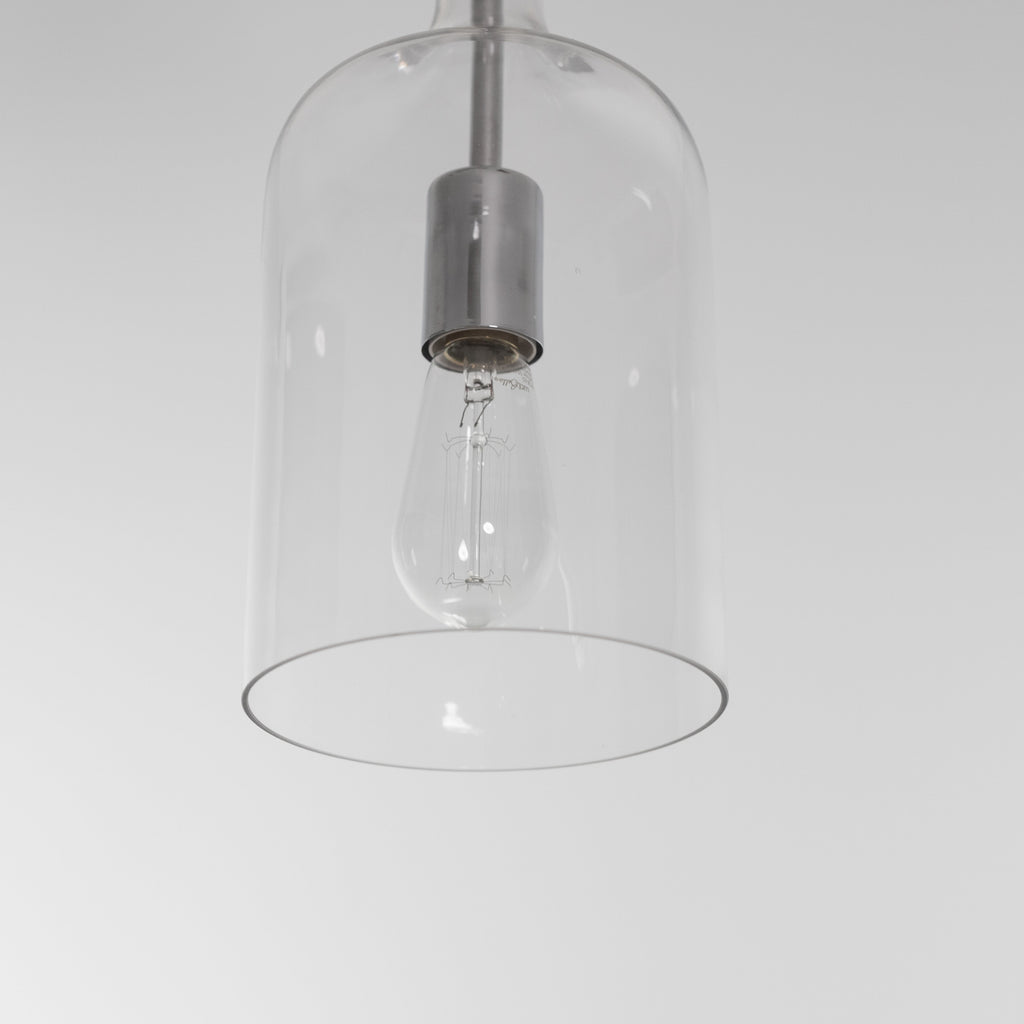 Kendal Chrome Glass Pendant Light - Vintage Industrial Design