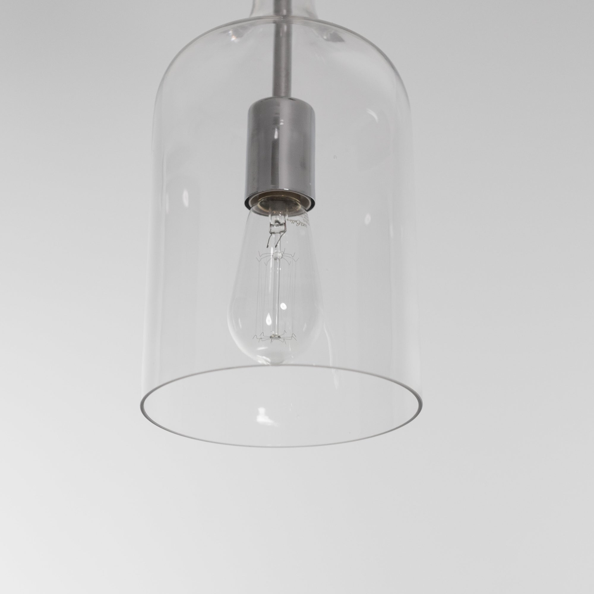 Kendal Chrome Glass Pendant Light - Vintage Industrial Design
