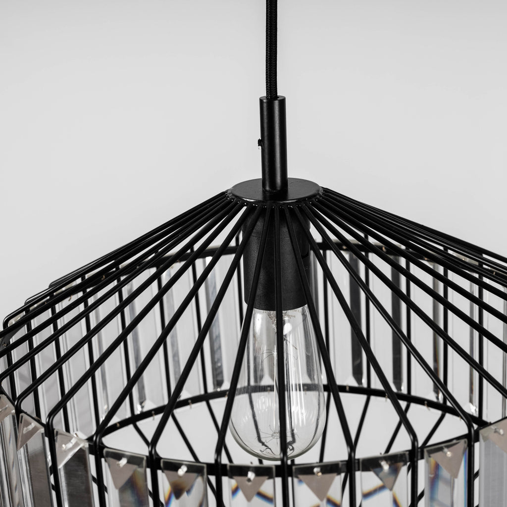 Butler Glass Prism Pendant Light - Black