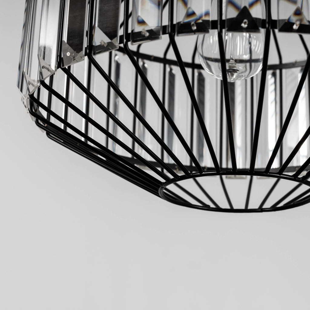Butler Glass Prism Pendant Light - Stylish Black Fixture