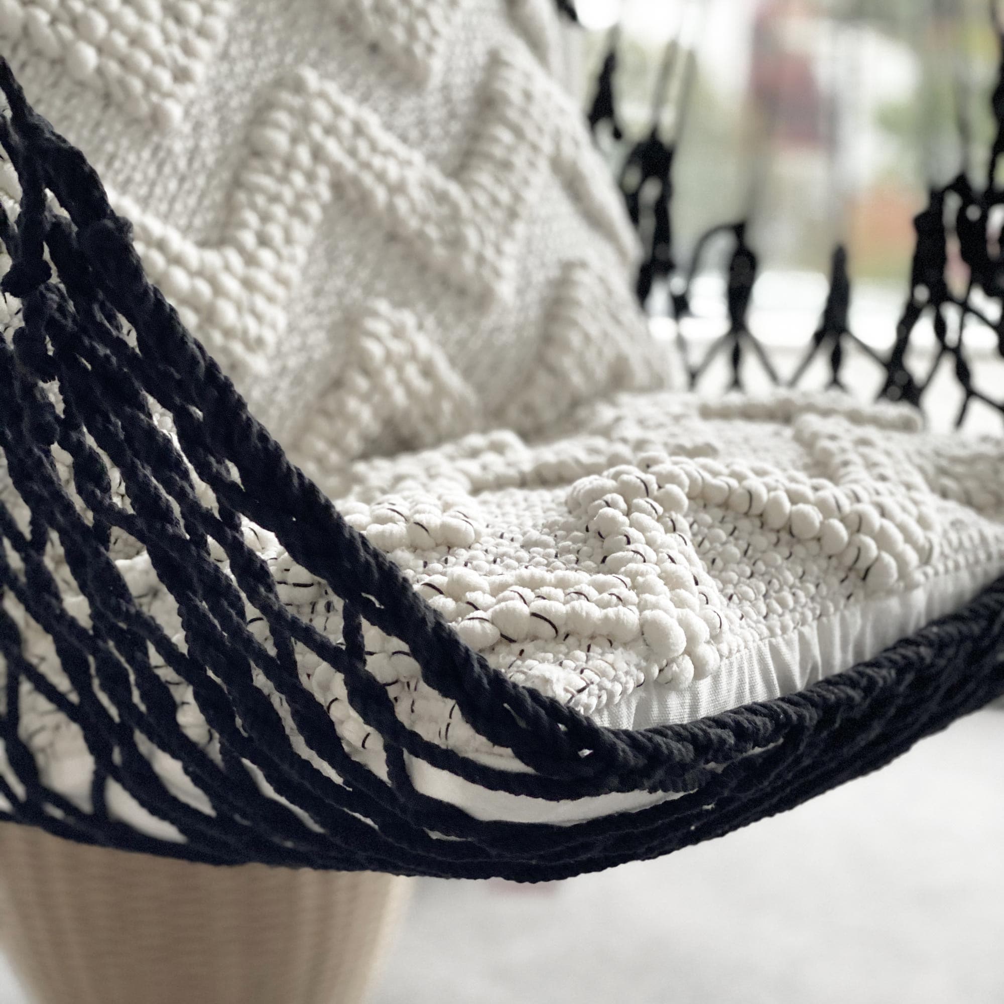 Salvador Black Macrame Hanging Hammock Chair – Stylish & Comfortable