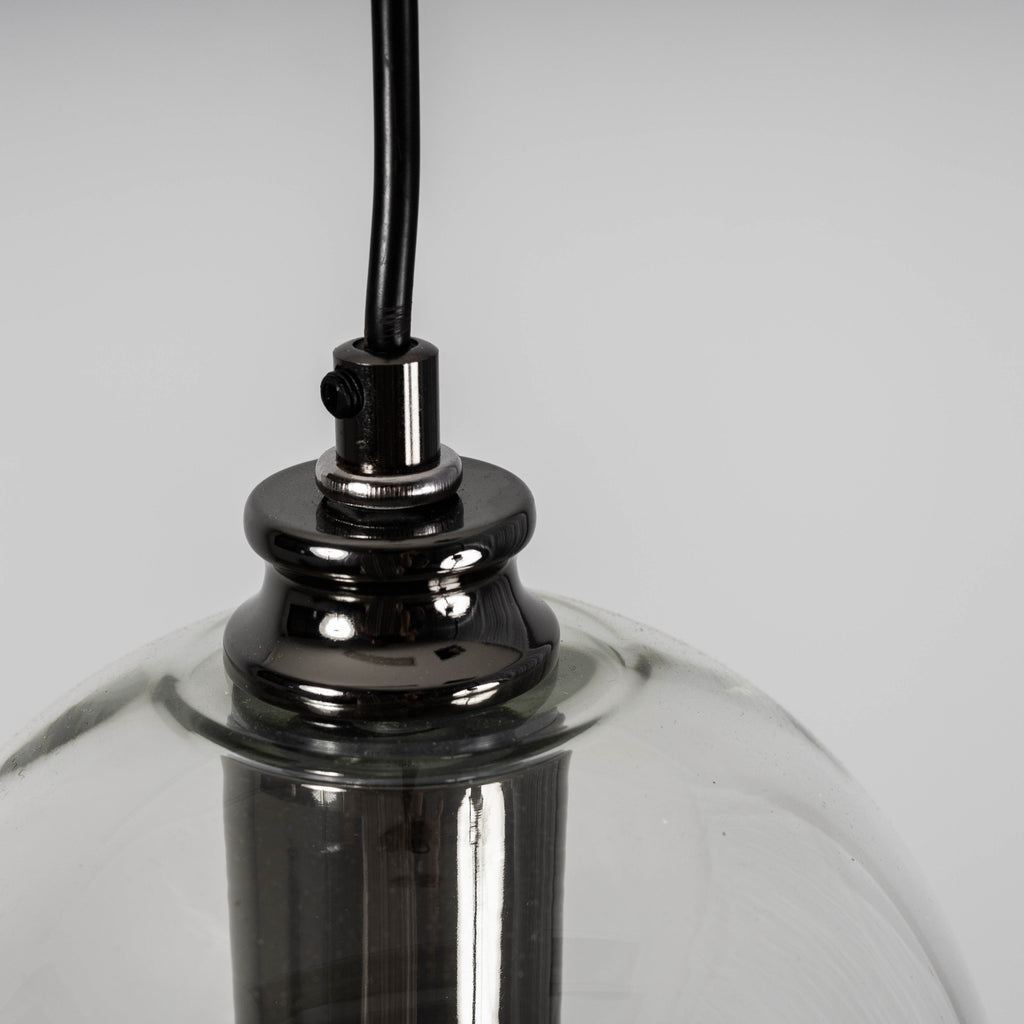 Elegant Willow Dome Glass Pendant Light - Pearl Black Charm