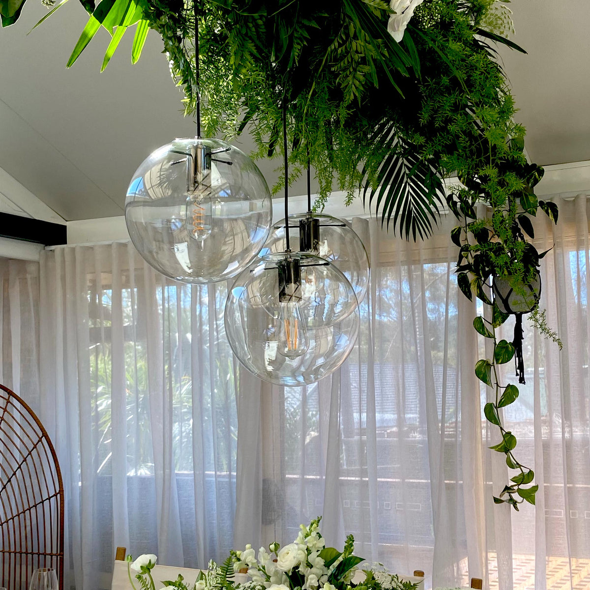 Ariana Glass Pendant Light - Chrome