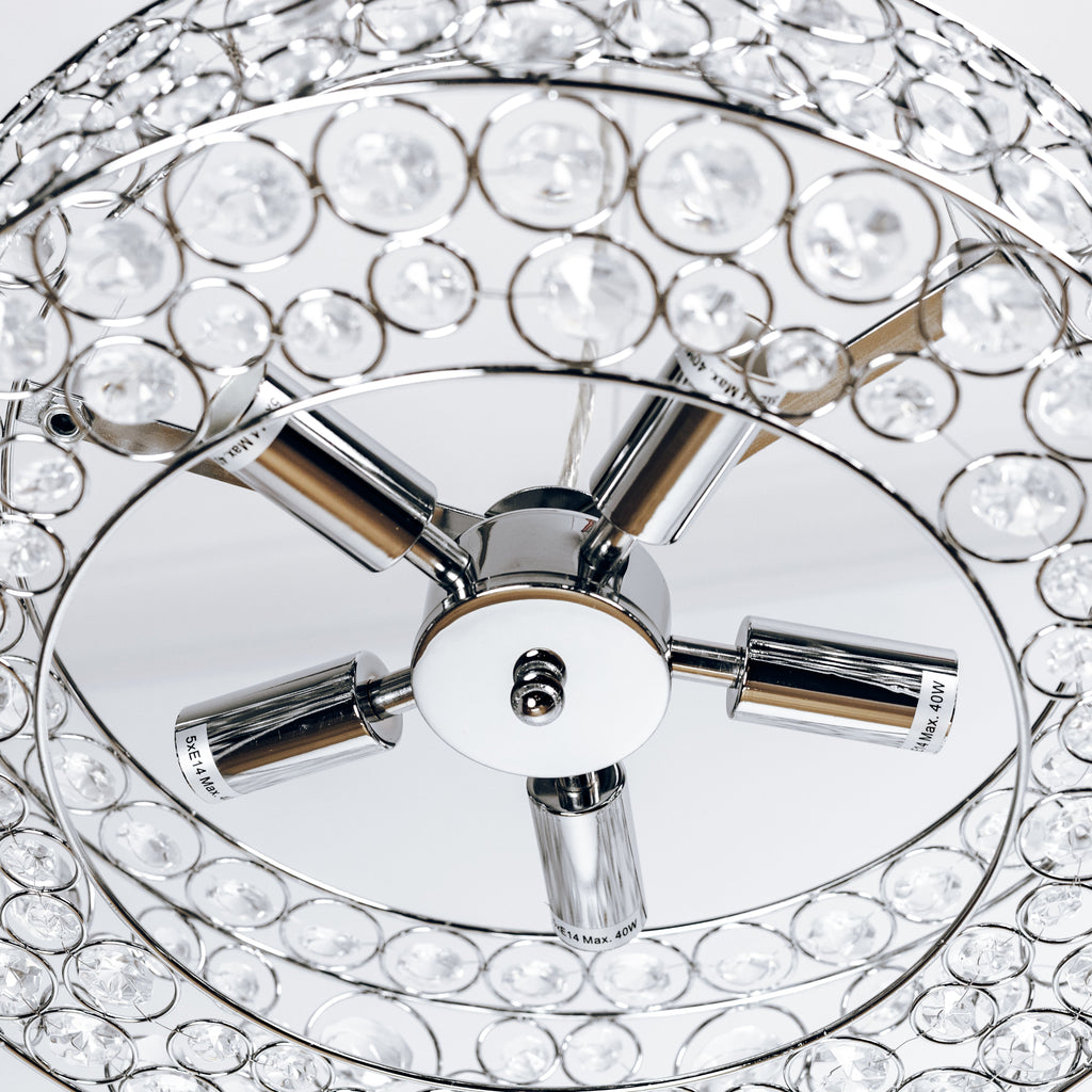 Chateau Crystal Pendant Light - Elegant Chrome Fixture for Modern Homes