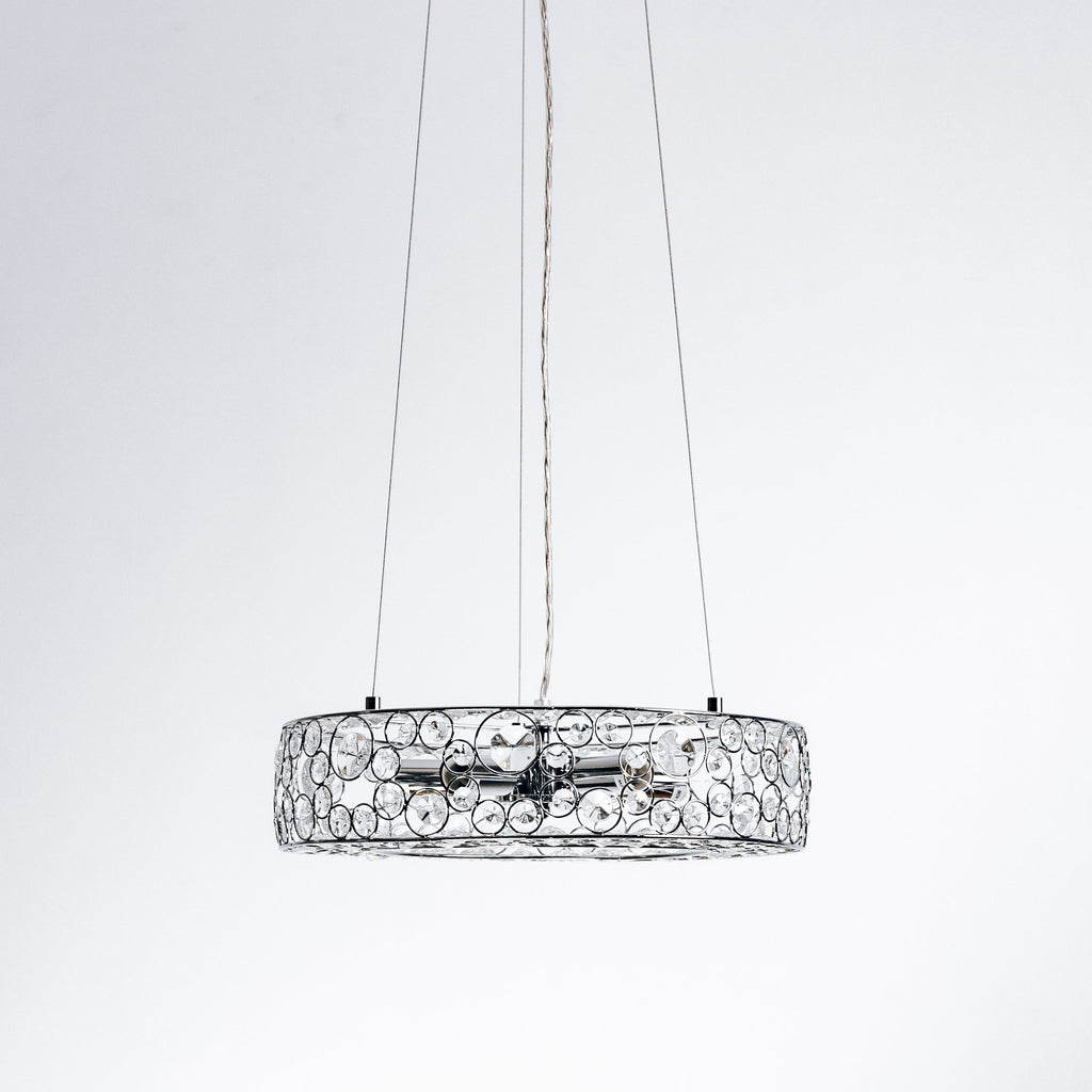 Chateau Crystal Pendant Light - Elegant Chrome Fixture for Modern Homes