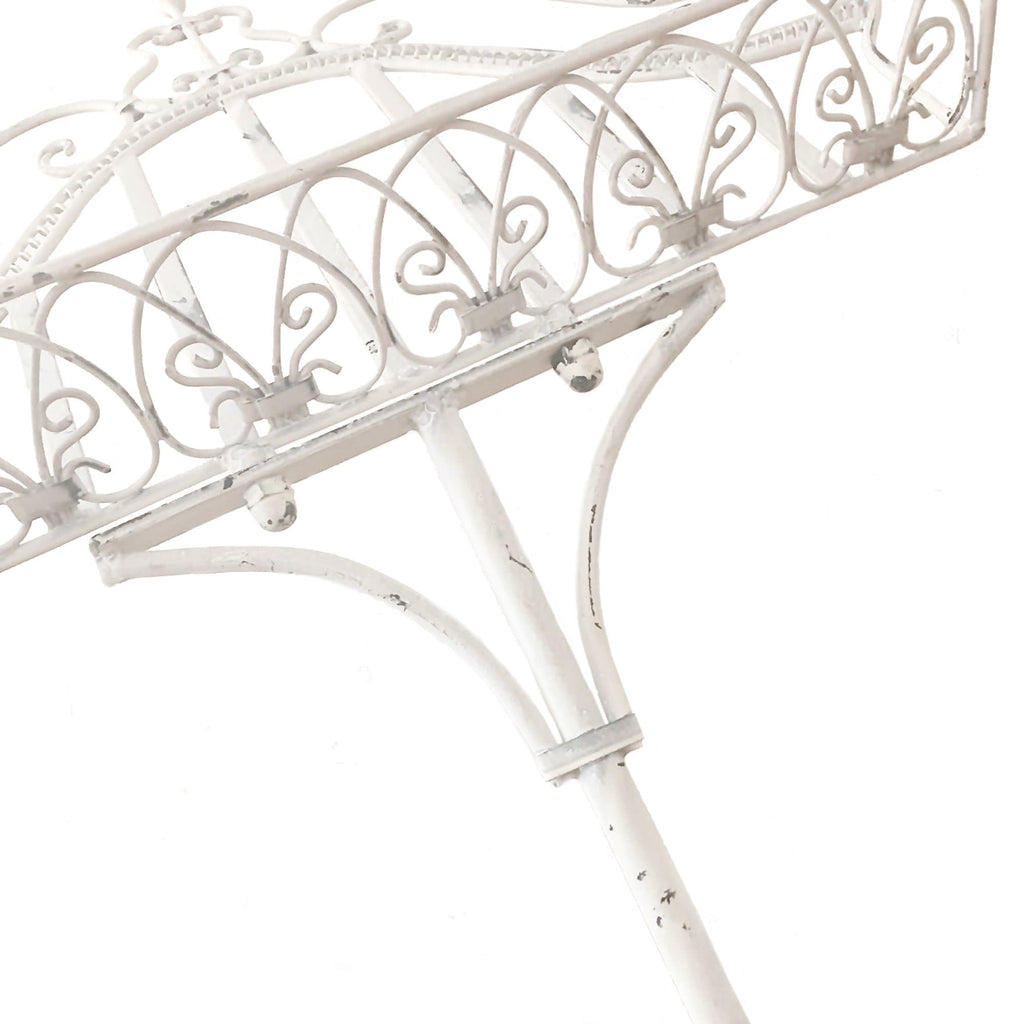 Elegant White Wrought Iron Music & Menu Stand - Vintage Charm