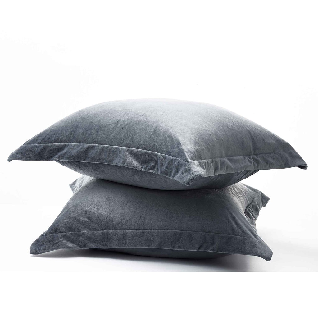 Luxurious Charcoal Velvet European Pillowcase Set - Soft & Stylish