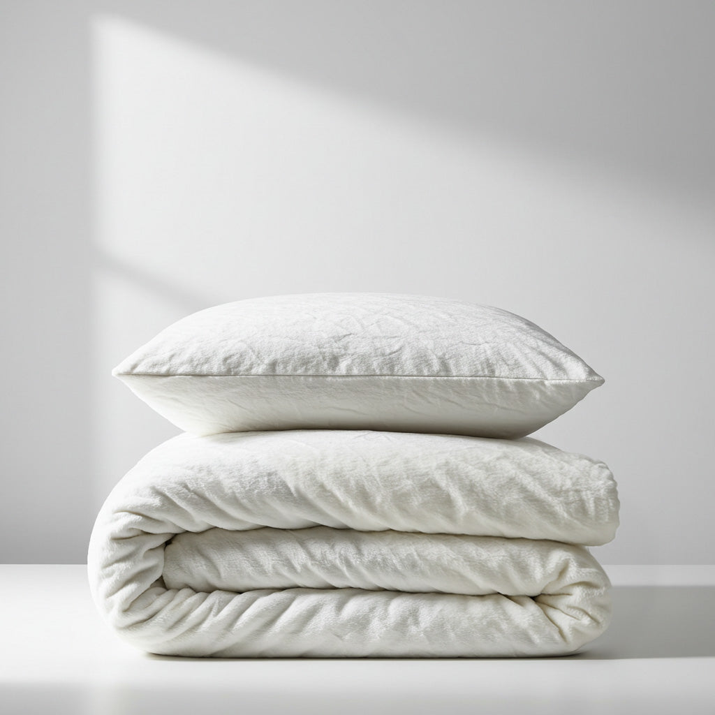 Luxurious Faux Velvet Fur Quilt Cover Set - Ivory