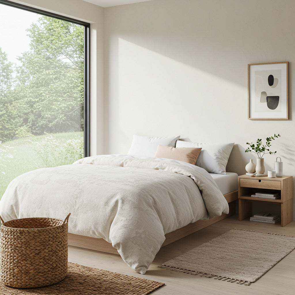 Luxurious Faux Velvet Fur Quilt Cover Set - Ivory