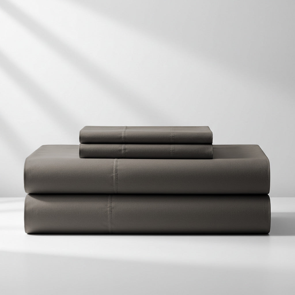 Ivory & Deene Joy Collection Charcoal Grey Sheet Set - Luxurious Comfort