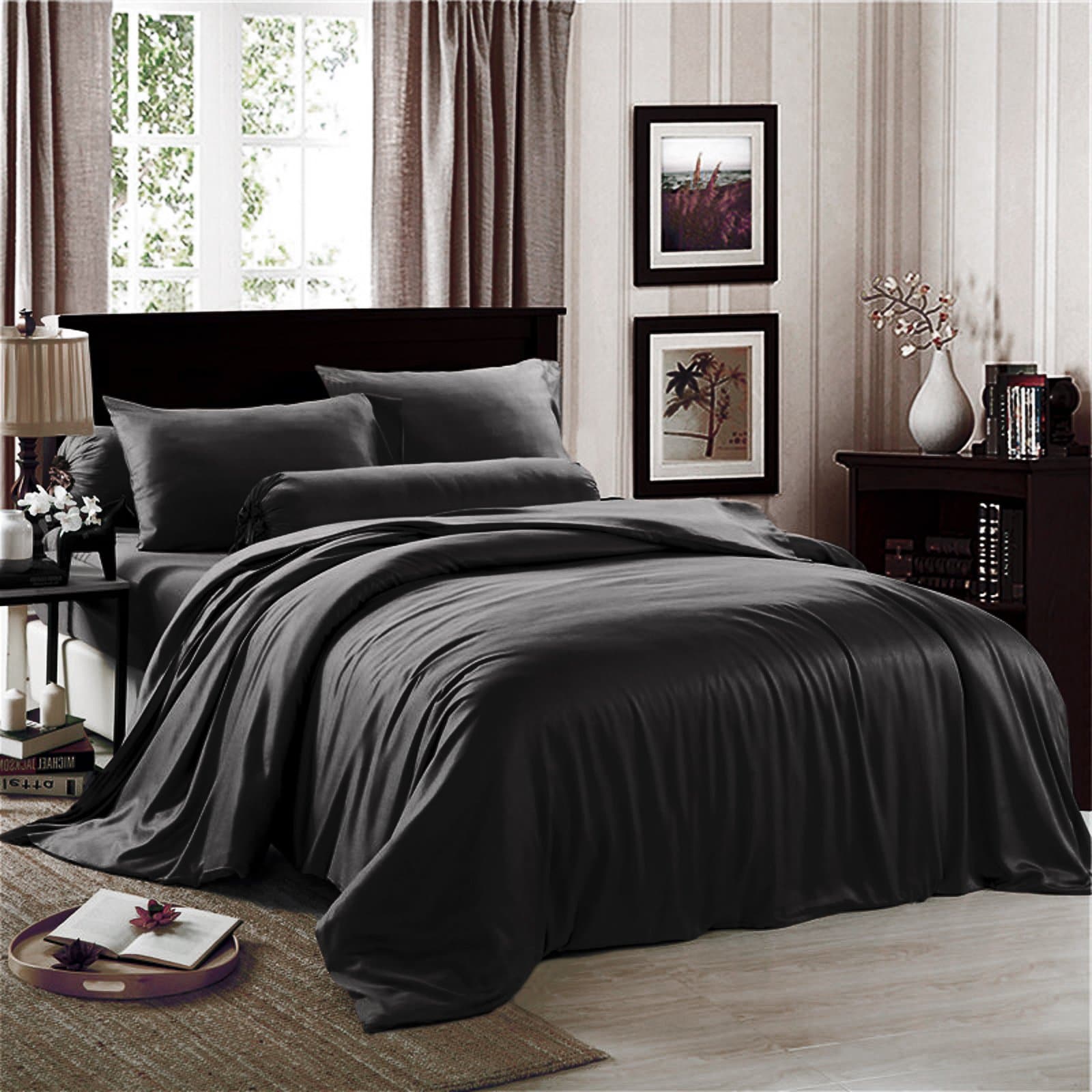 Joy Collection Luxury Black Sheet Set - King Size Comfort