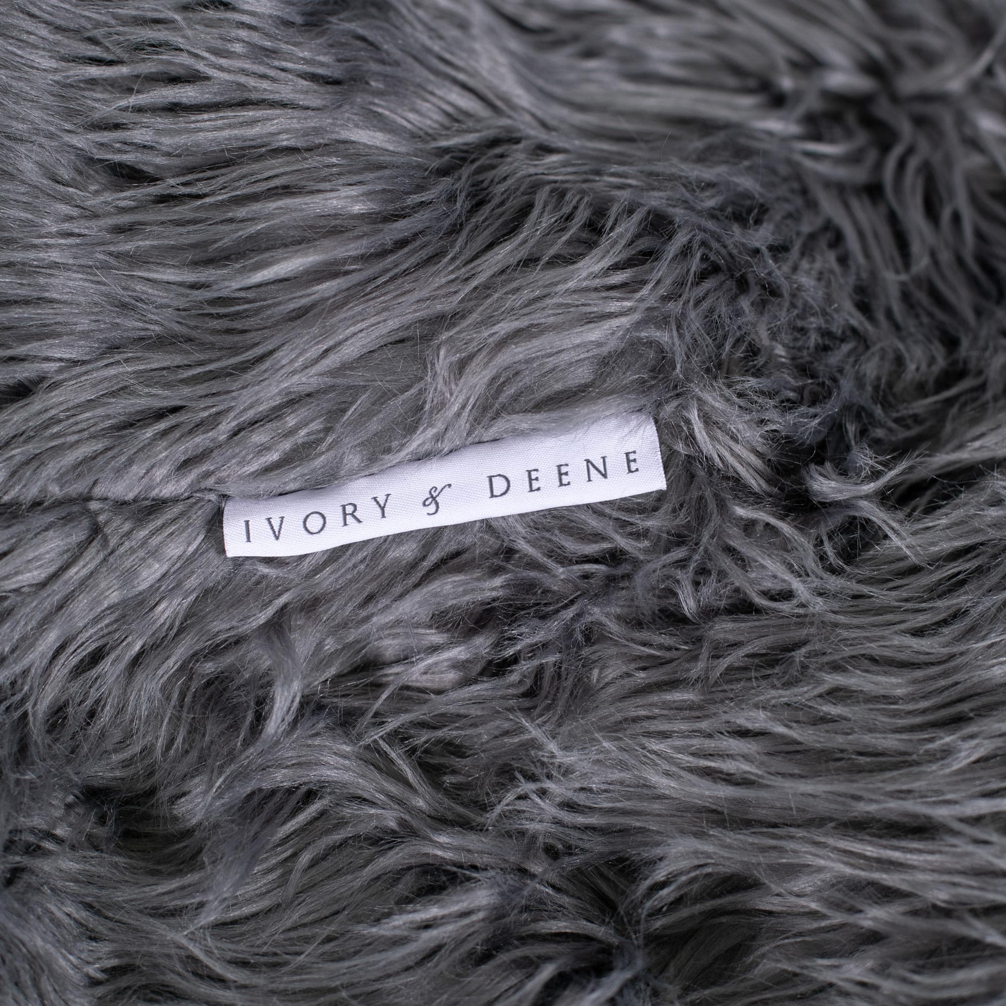 Lush Charcoal Faux Fur Bean Bag - Cozy Comfort & Style