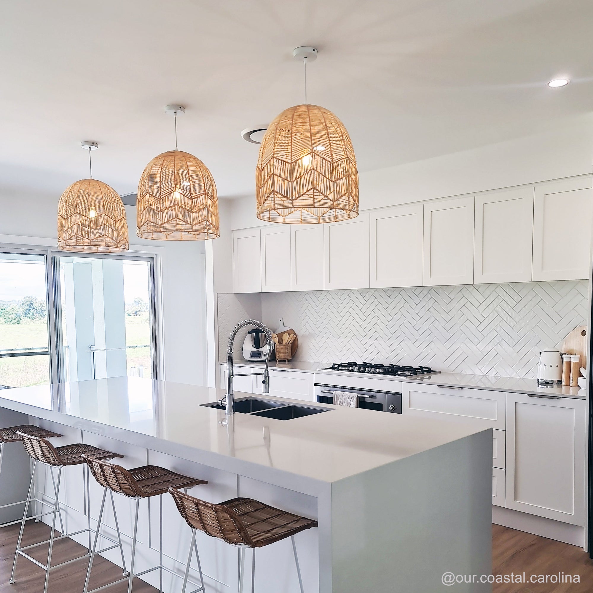 Amalfi Natural Rattan Pendant Light - Boho & Coastal Style