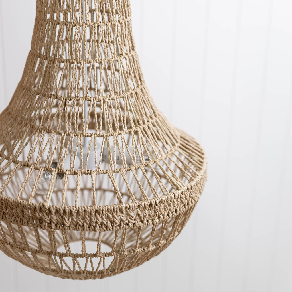 Como Empire Boho Rope Pendant Chandelier - Natural