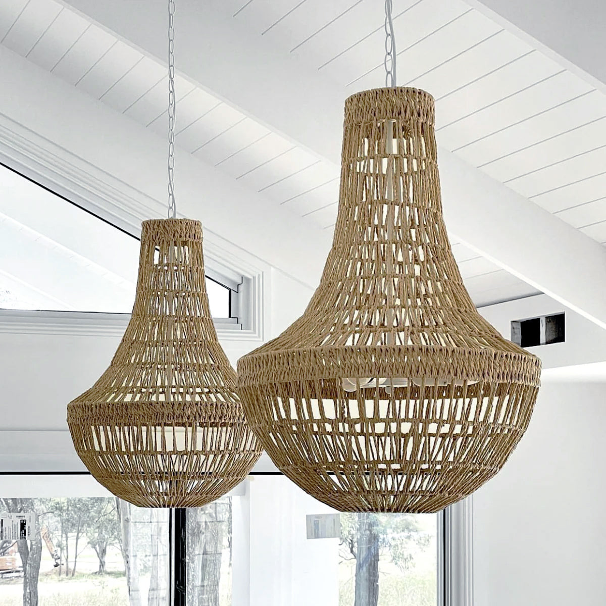 Como Empire Boho Rope Pendant Chandelier - Elegant Natural Design