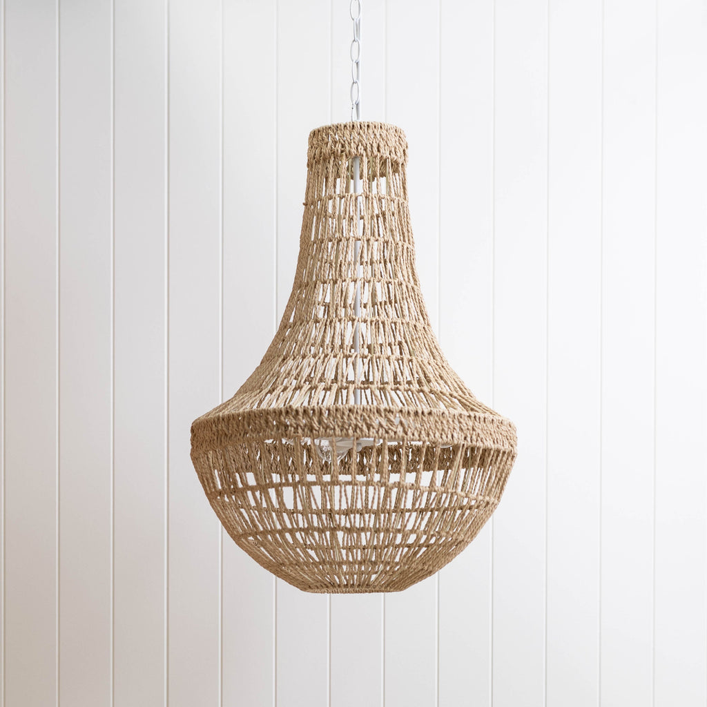 Como Empire Boho Rope Pendant Chandelier - Elegant Natural Design