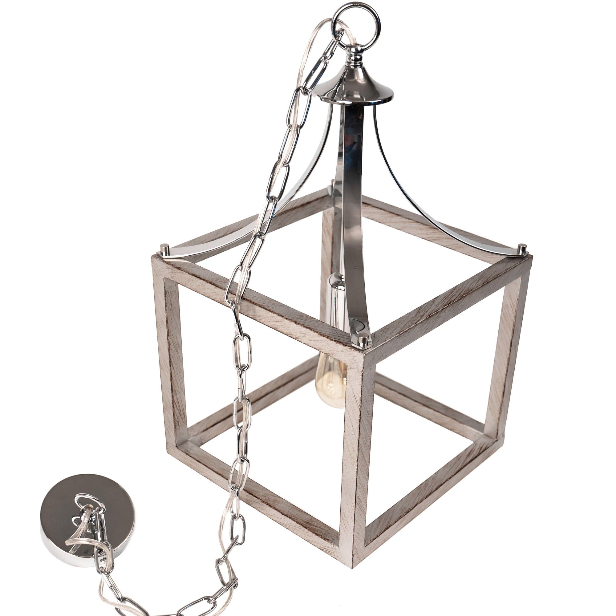 Langham Hampton Style Chrome Lantern Pendant Light