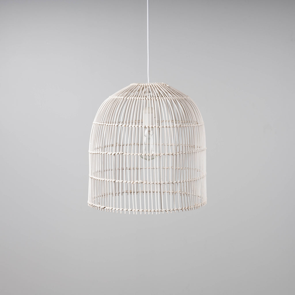 Siena Whitewash Rattan Cane Pendant Light – Bohemian & Modern Style