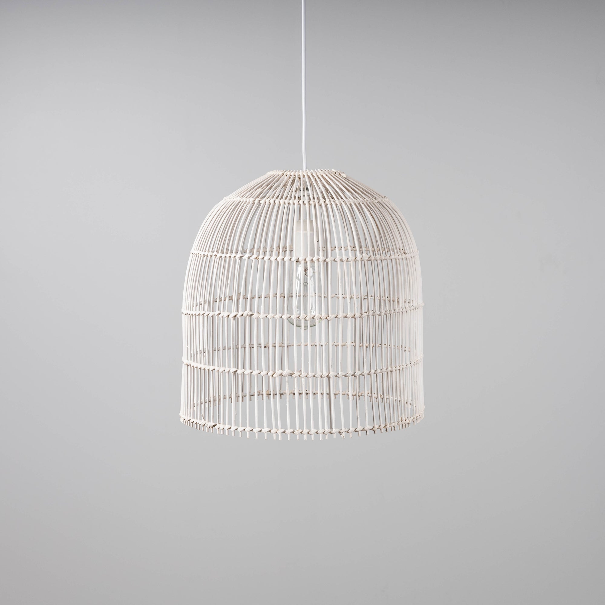 Siena Whitewash Rattan Cane Pendant Light – Bohemian & Modern Style