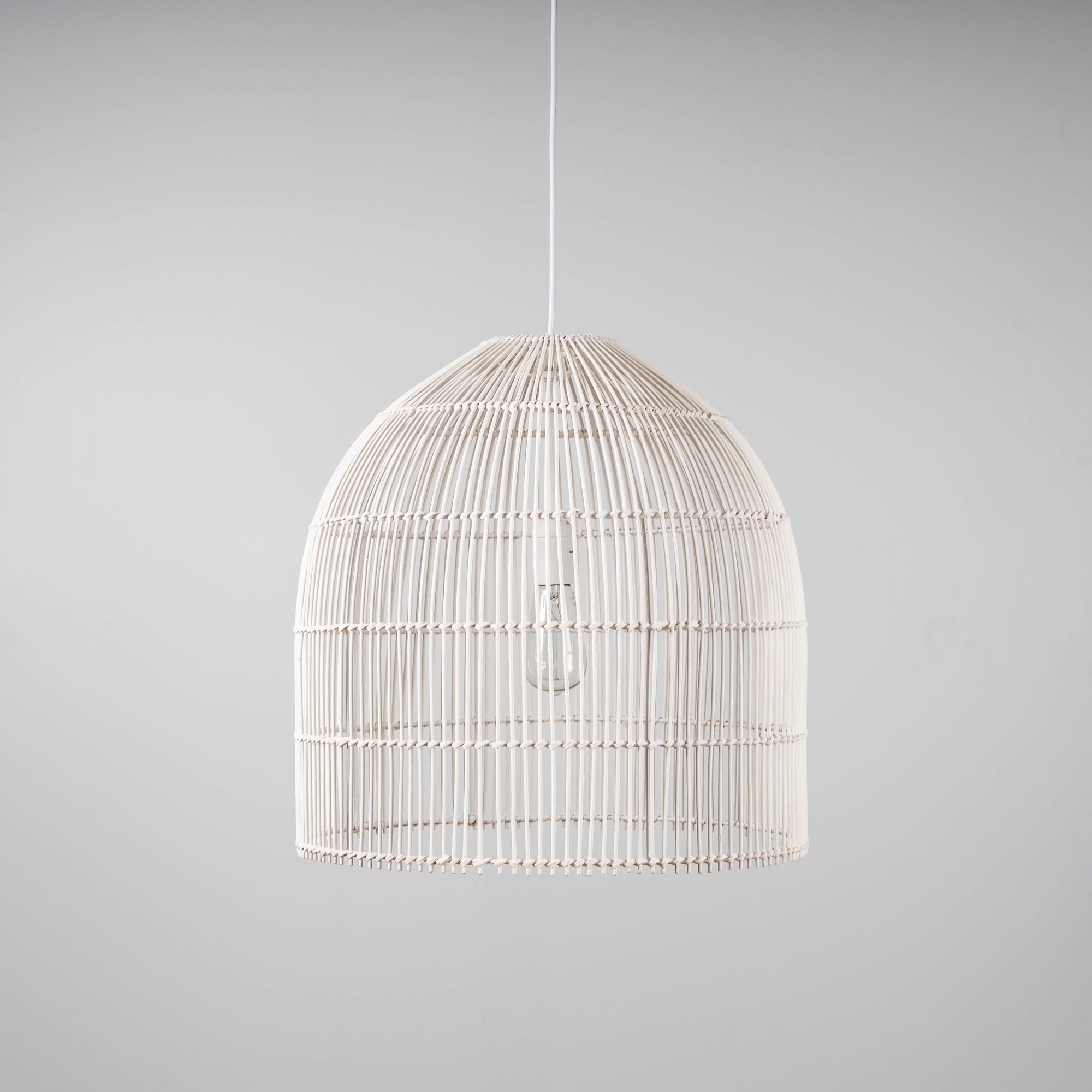 Siena Whitewash Rattan Cane Pendant Light – Bohemian & Modern Style