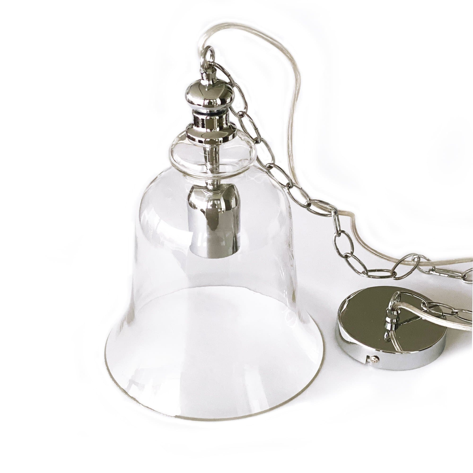 Gracie Glass Bell Pendant Light - Timeless Chrome Elegance