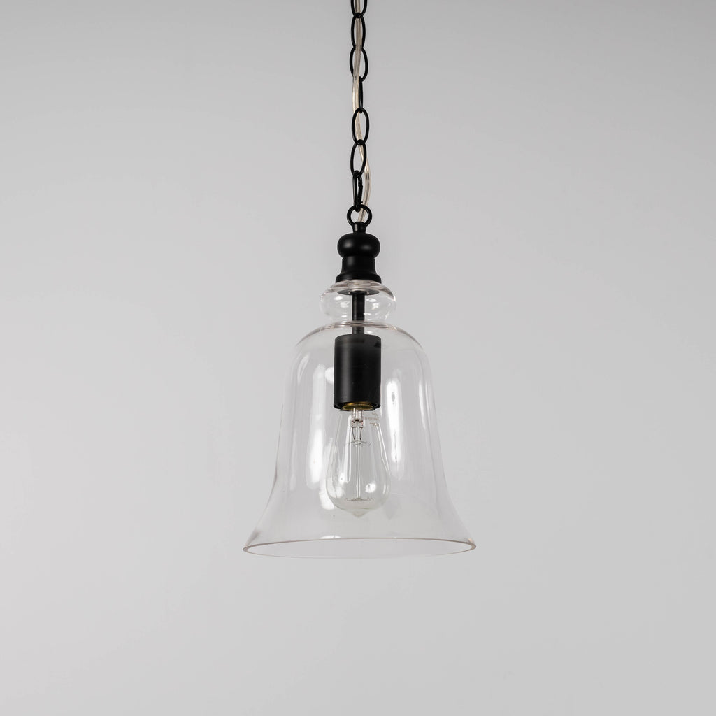 Gracie Glass Bell Pendant Light - Elegant Black Design