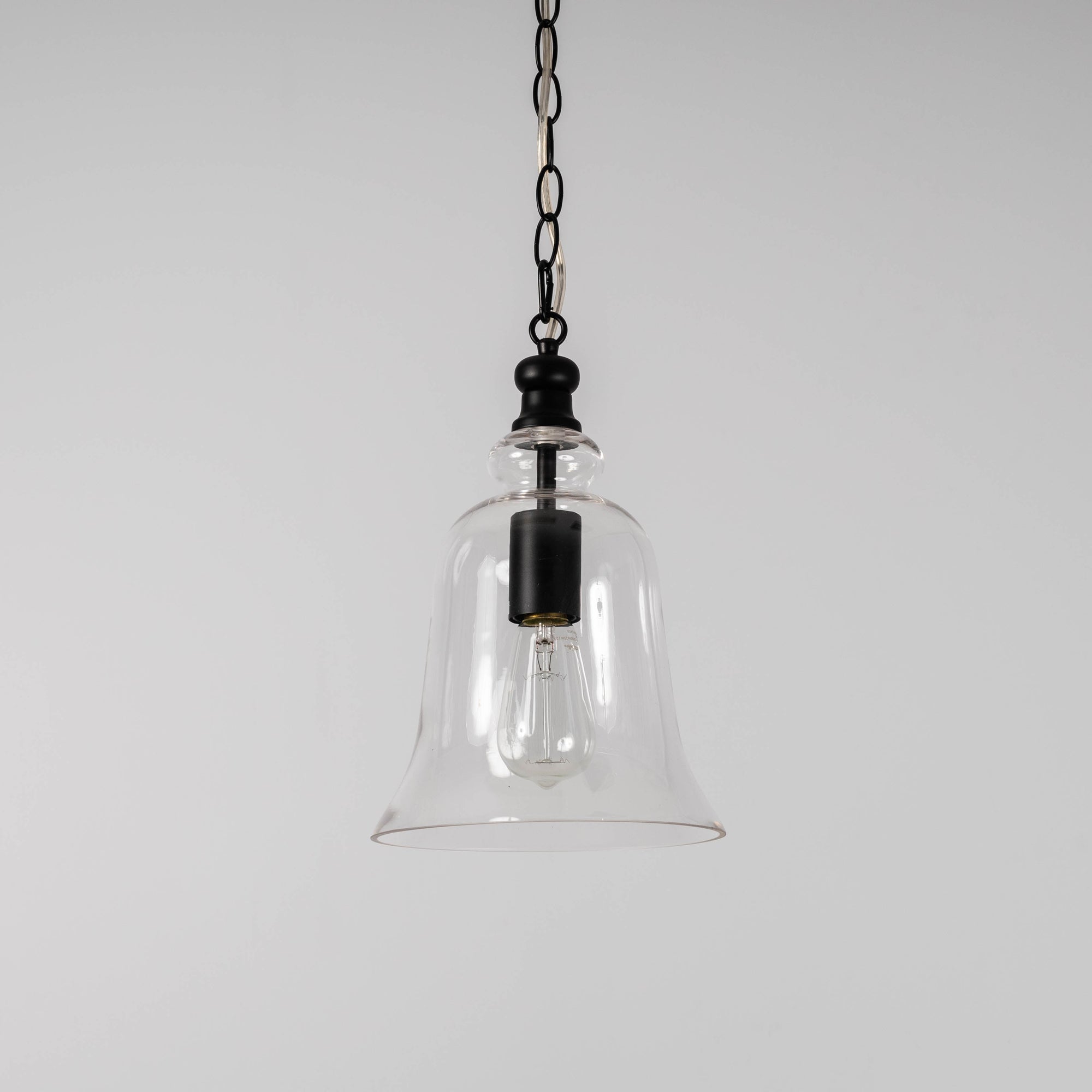 Gracie Glass Bell Pendant Light - Elegant Black Design