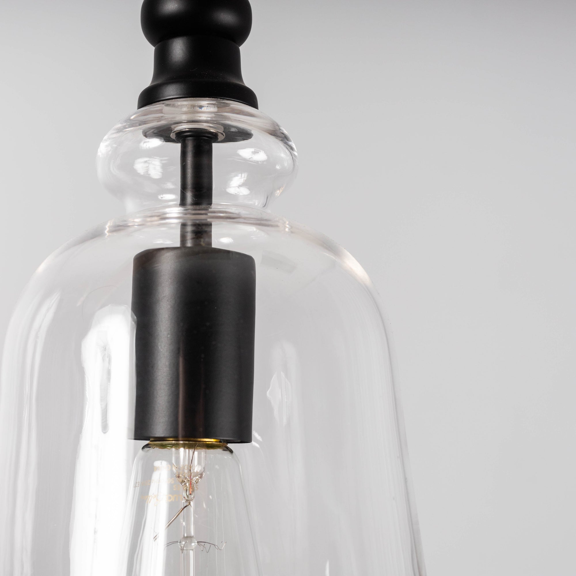 Gracie Glass Bell Pendant Light - Elegant Black Design