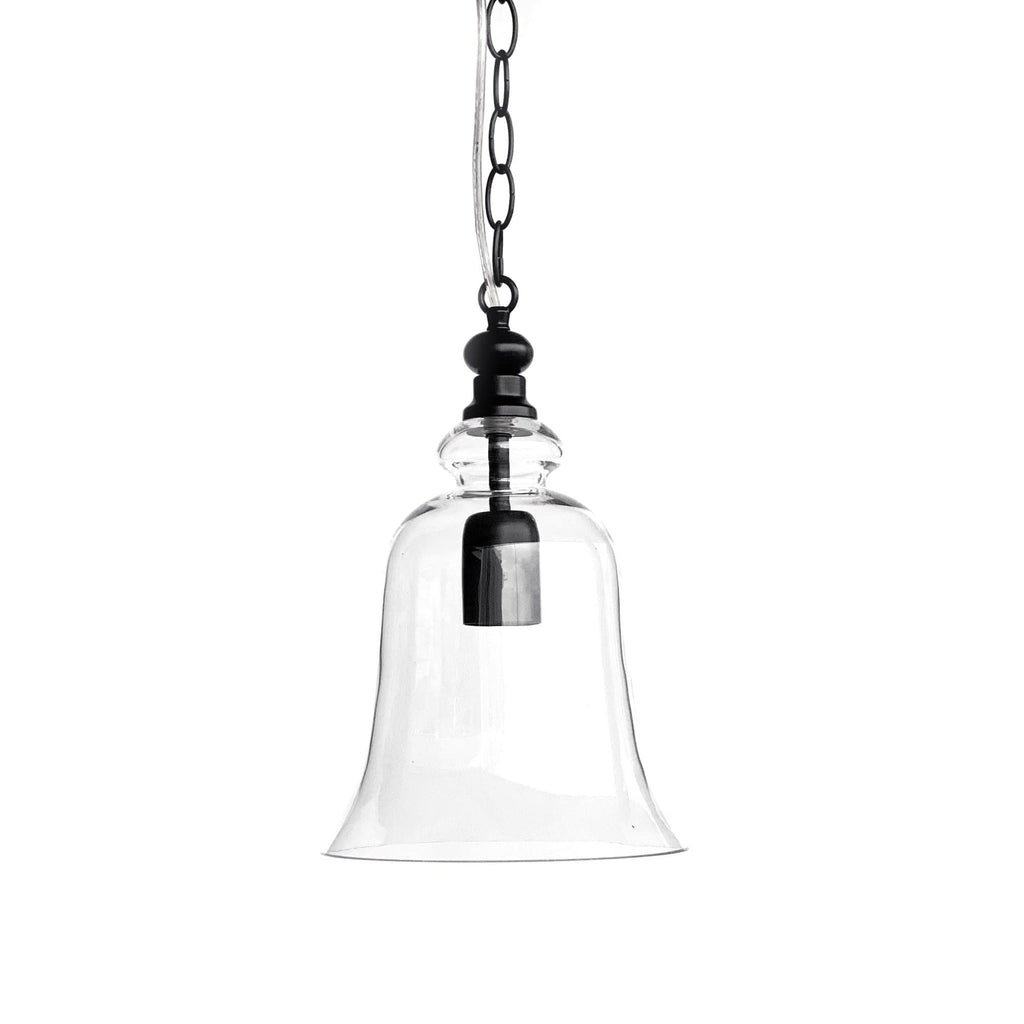 Gracie Glass Bell Pendant Light - Elegant Black Design