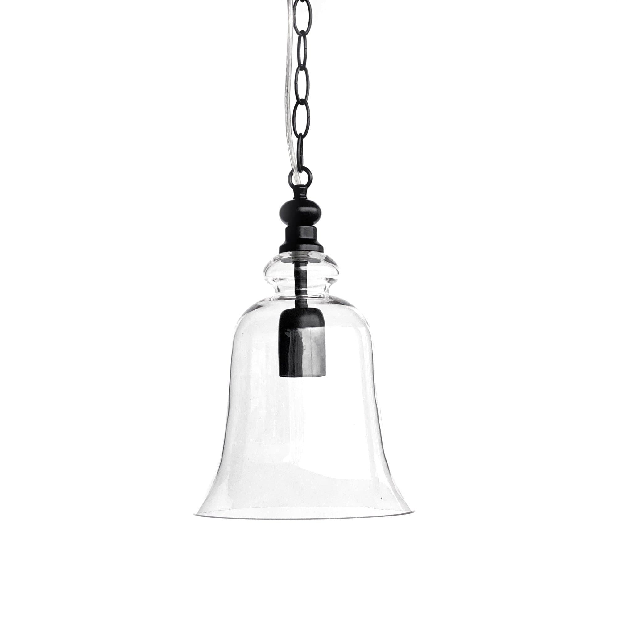 Gracie Glass Bell Pendant Light - Elegant Black Design