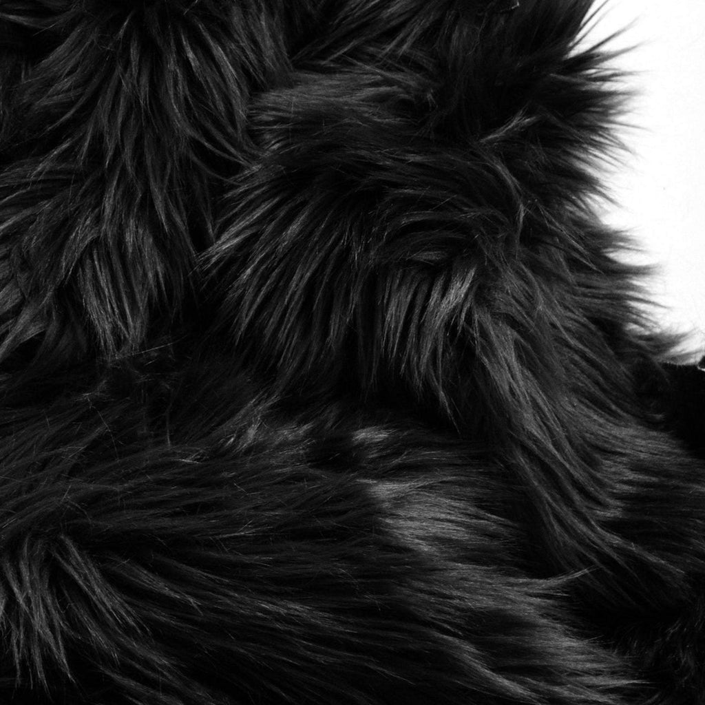 Luxurious Black Faux Fur Bean Bag - Stylish Comfort & Sophistication