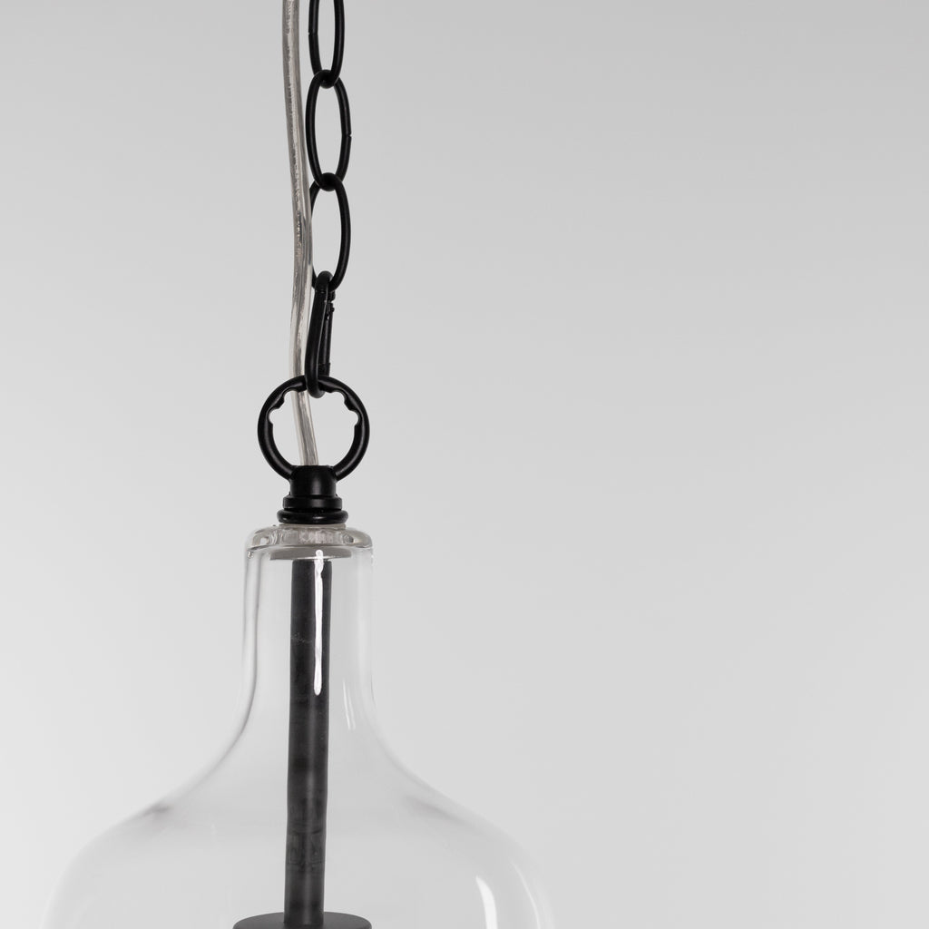 Kendal Black Glass Pendant Light - Vintage Industrial Charm
