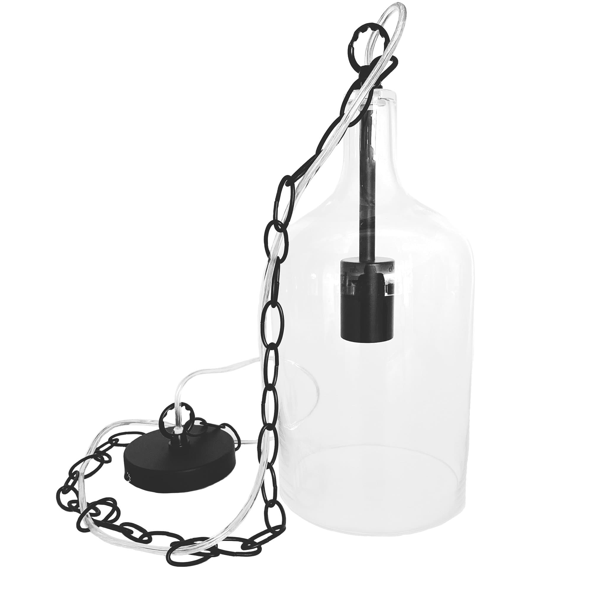 Kendal Black Glass Pendant Light - Vintage Industrial Charm