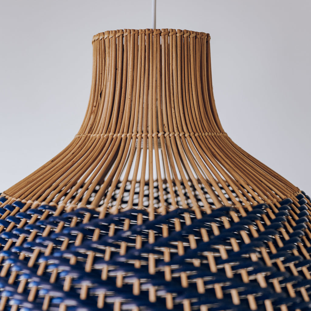 Bondi Rattan Pendant Light - Unique Blue & White Design