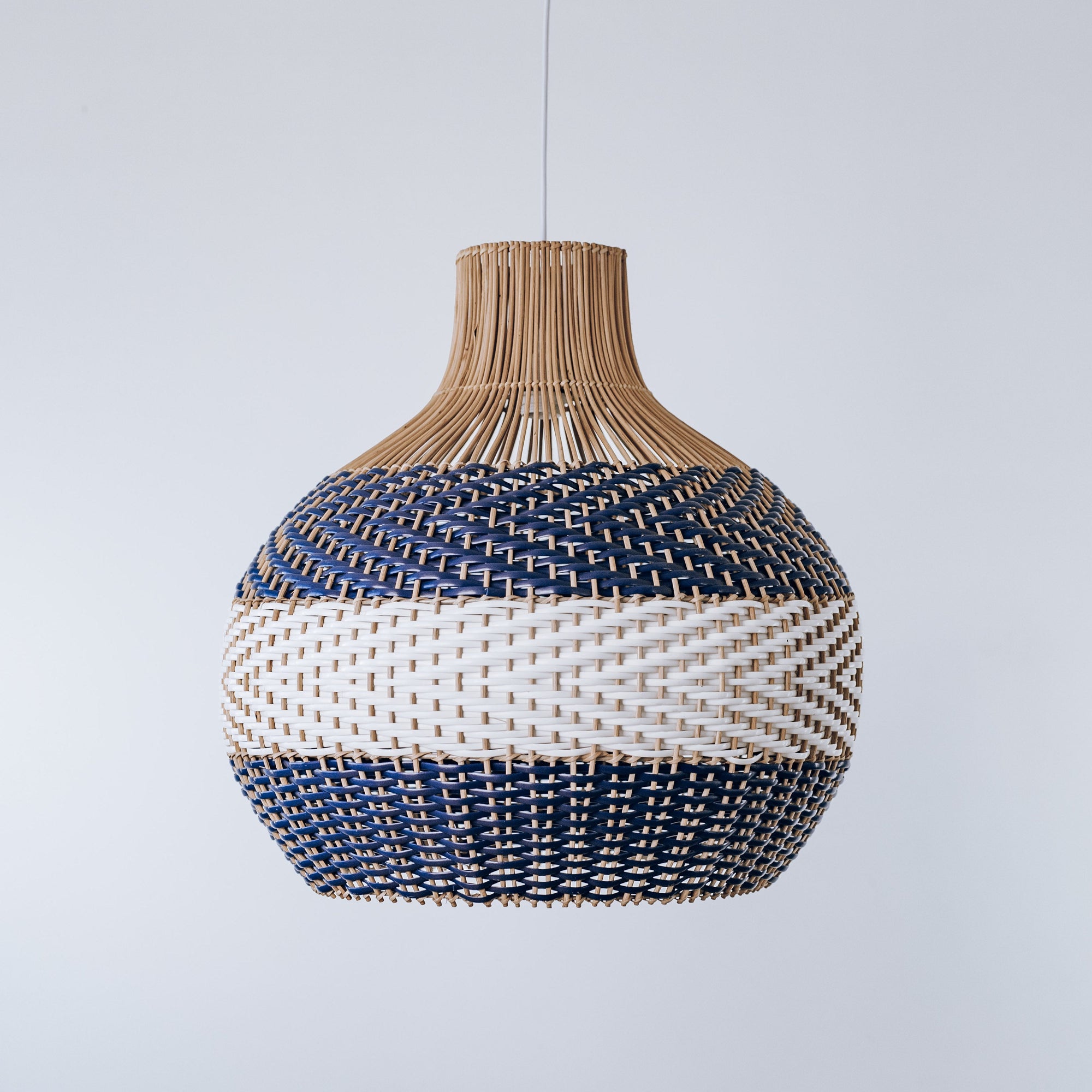 Bondi Rattan Pendant Light - Unique Blue & White Design
