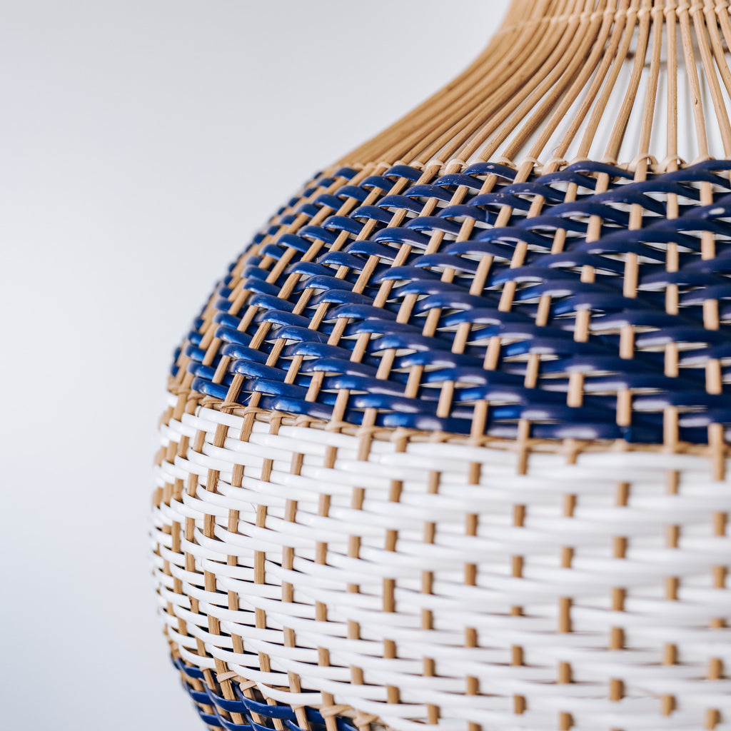 Bondi Rattan Pendant Light - Unique Blue & White Design