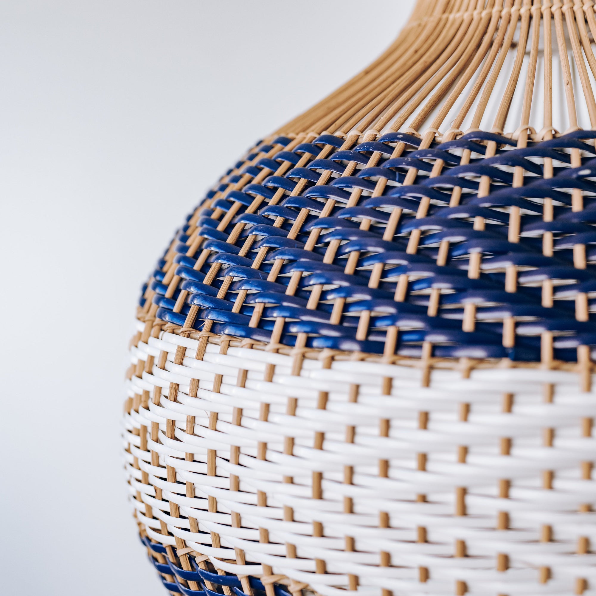 Bondi Rattan Pendant Light - Unique Blue & White Design