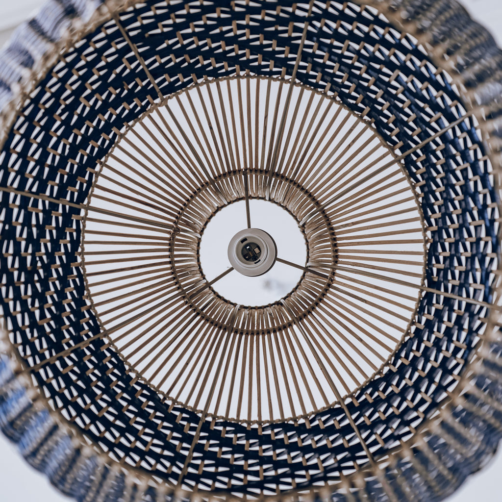 Bondi Rattan Pendant Light - Unique Blue & White Design
