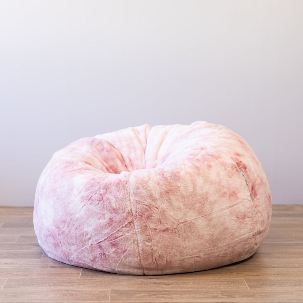 Marble Pink Cloud Plush Fur Bean Bag - Ultimate Comfort