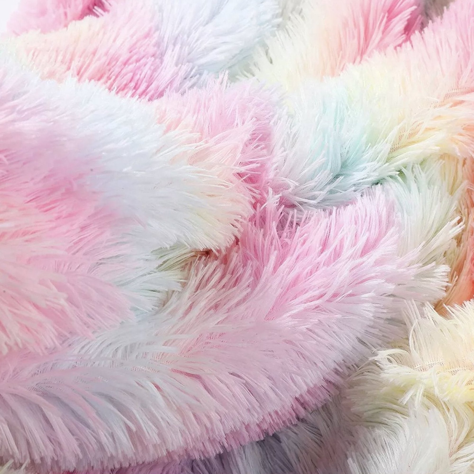 Cozy Rainbow Tie Dye Unicorn Blanket – Soft Shaggy Fur Comfort