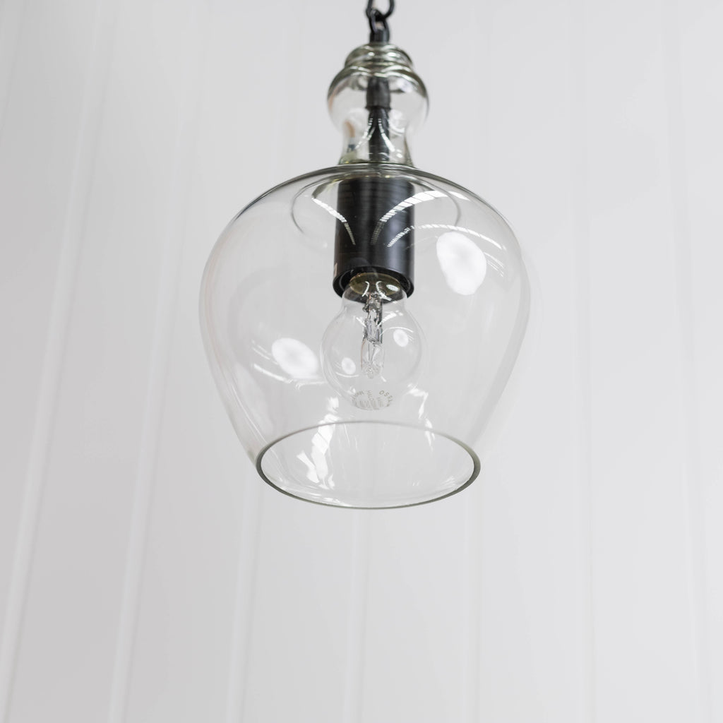 Elegant Valentine Glass Pendant Light in Matt Black Finish