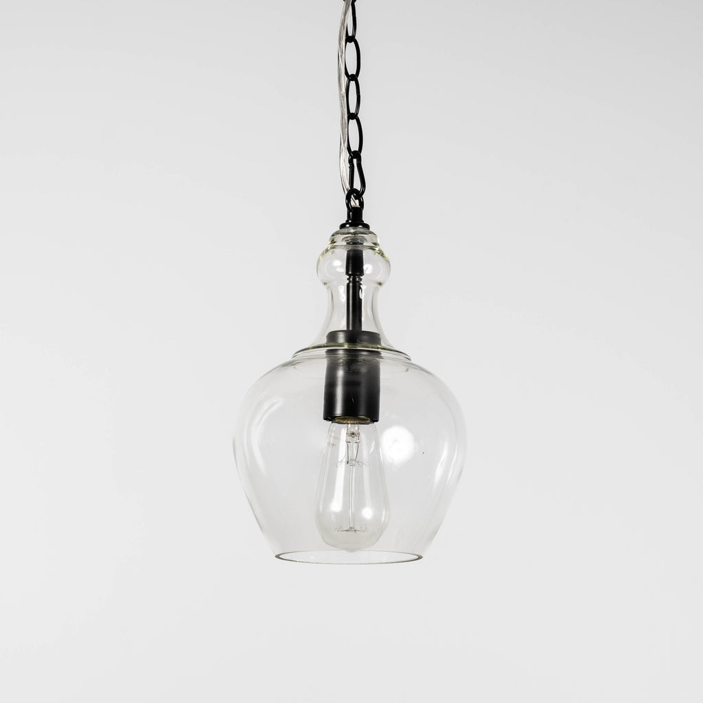 Elegant Valentine Glass Pendant Light in Matt Black Finish