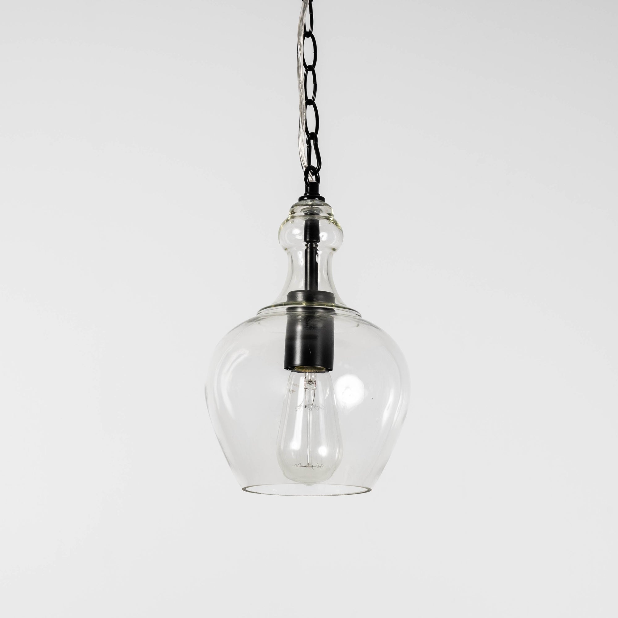 Elegant Valentine Glass Pendant Light in Matt Black Finish