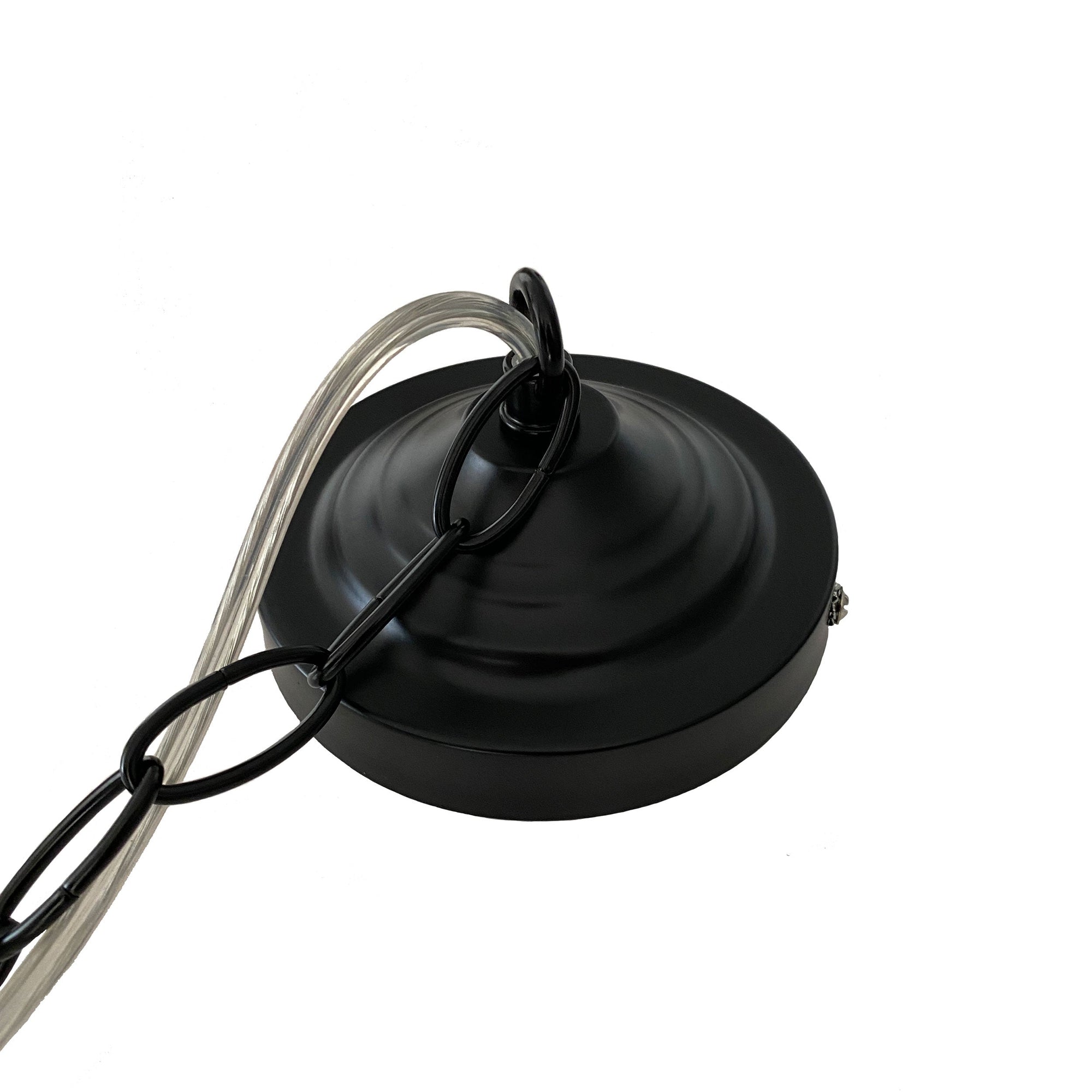 Elegant Valentine Glass Pendant Light in Matt Black Finish