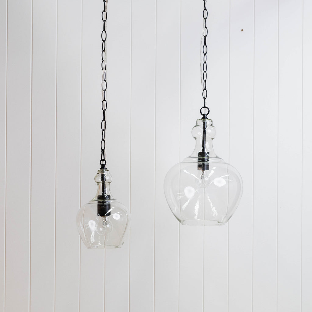 Valentine Glass Pendant Light - Matt Black