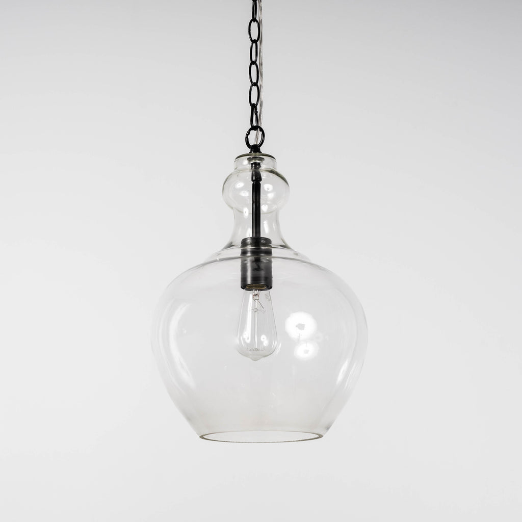Elegant Valentine Glass Pendant Light in Matt Black Finish