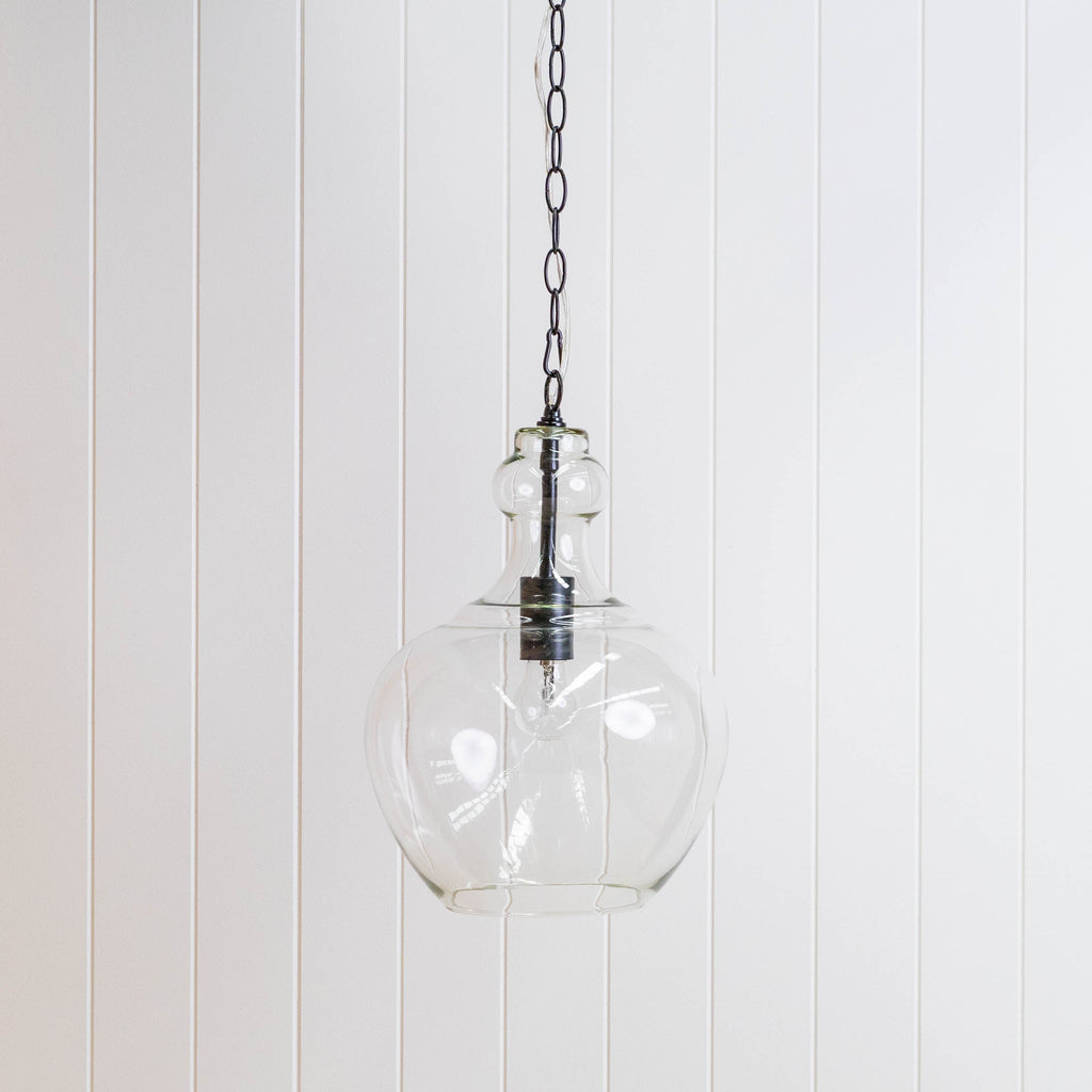 Elegant Valentine Glass Pendant Light in Matt Black Finish