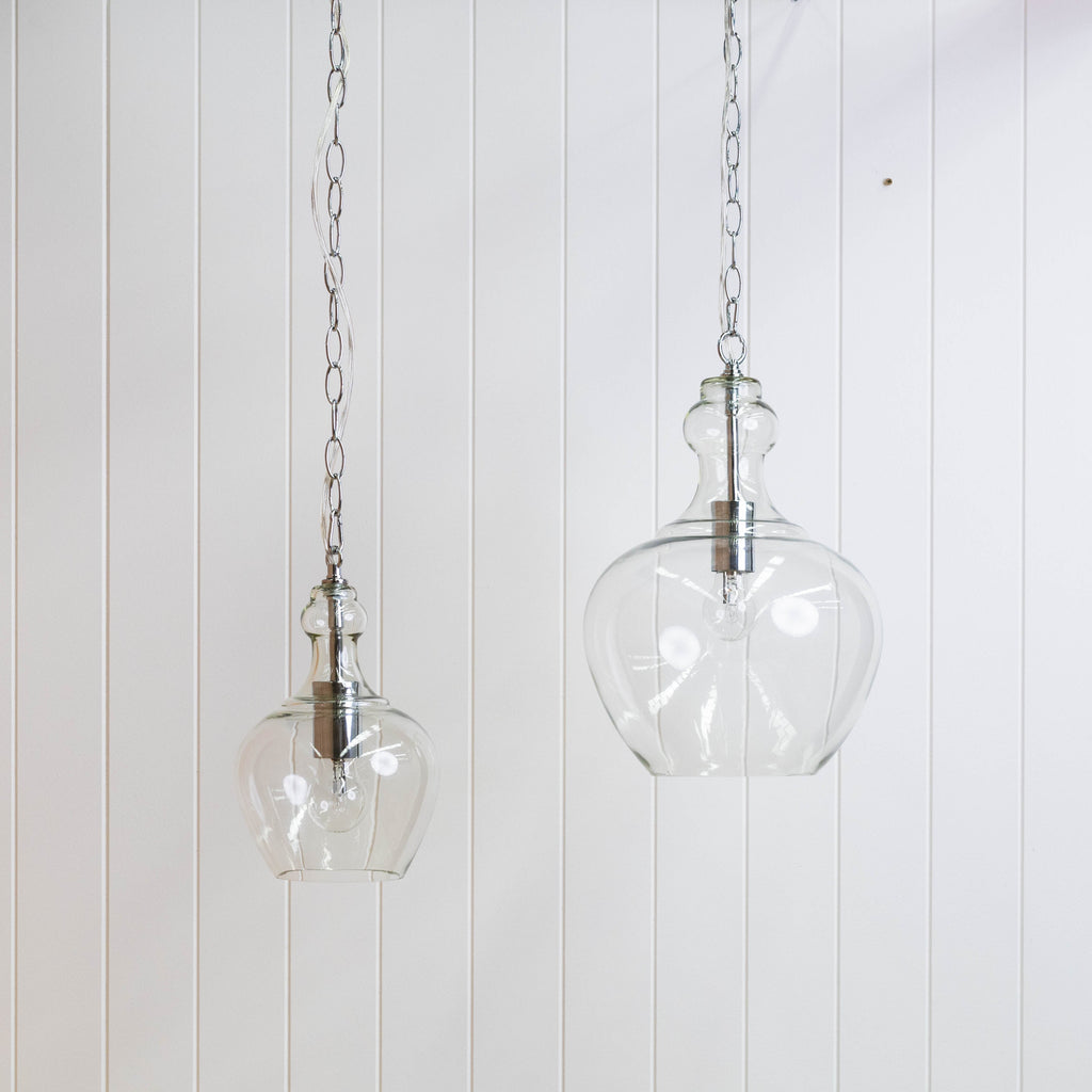 Elegant Valentine Pendant Light - Handblown Glass & Chrome Finish