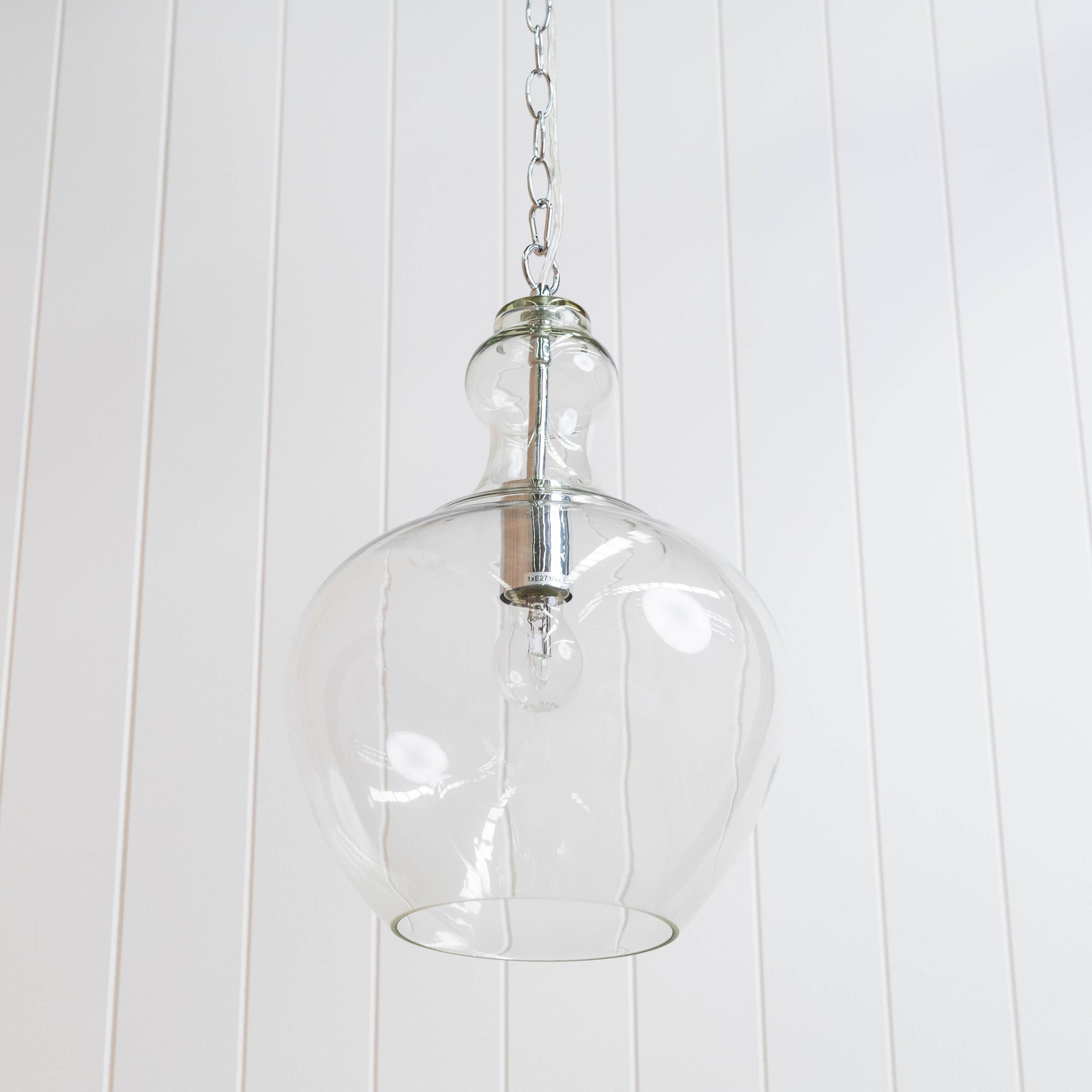 Elegant Valentine Pendant Light - Handblown Glass & Chrome Finish