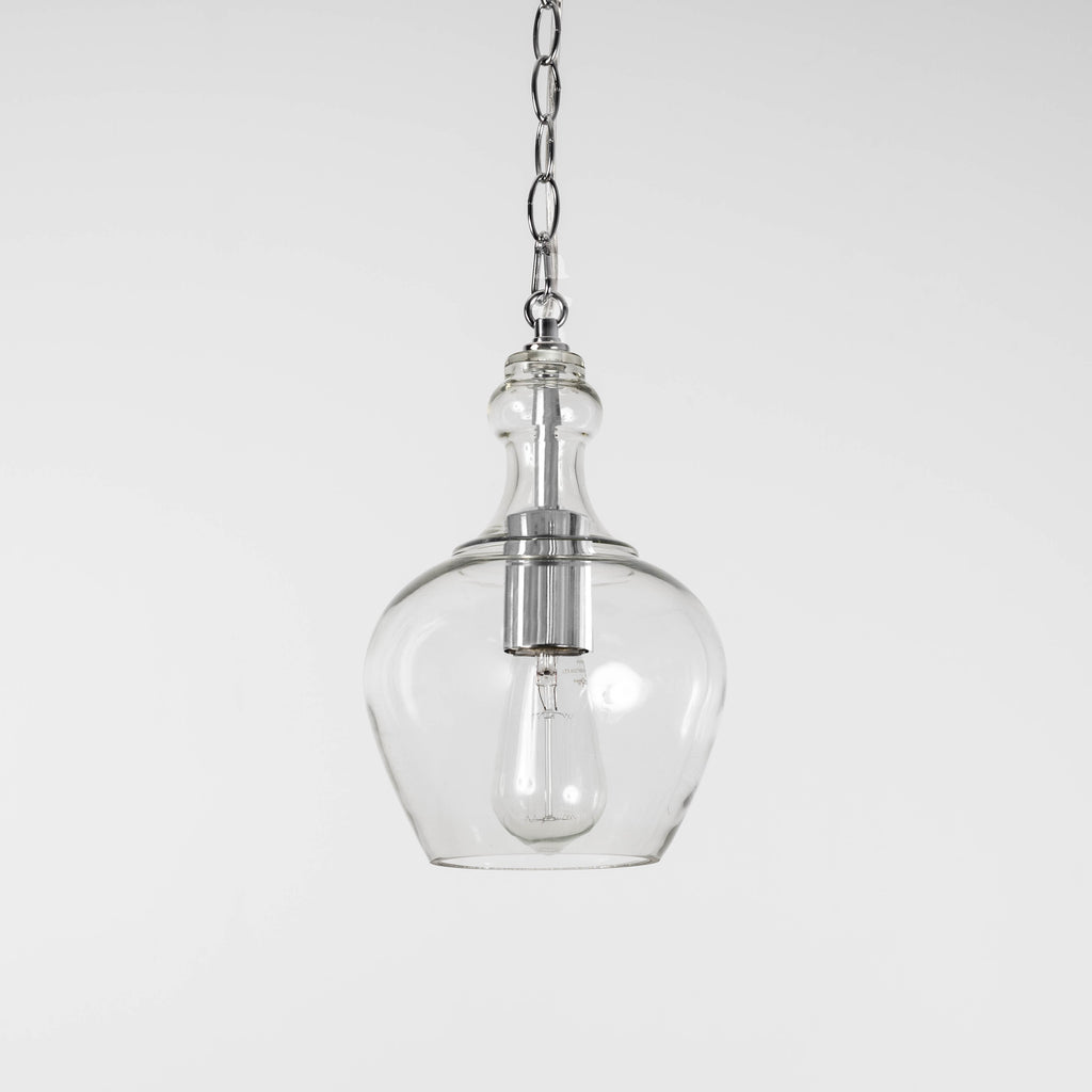 Elegant Valentine Pendant Light - Handblown Glass & Chrome Finish